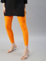 Saffron yellow cotton comfort legging in ankle length