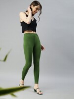 Stylish mehndi green cotton legging