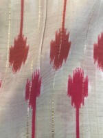 Dress material viscose chanderi lurex hand screen printed