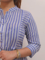 Blue And White Striped Long Dress, it is breathable and comfortable.
