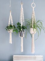 Chunky Macrame Plant Hanger / Spiral Crown / 3 sizes / Handmade Hanging Planter