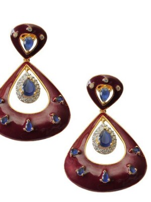 Ethnic masakali maroon earrings