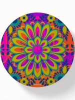 Vibrant Flower Round & Square Coasters Set of 6