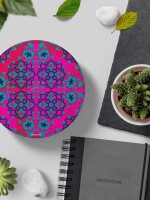 Delightful Flower Motif Round & Square Coaster Set of 6 Pcs