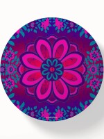 Sparkling Flower Round & Square Coaster Set of 6 Pcs