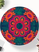 Magnificent Flower Motif Set of 6 Printed Round & Square Coasters