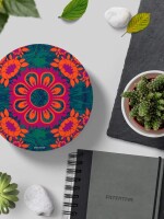 Magnificent Flower Motif Set of 6 Printed Round & Square Coasters