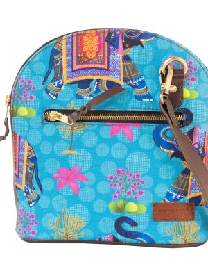 Royal Elephant Zipper Crossbody Bag