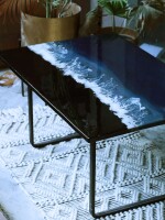 Customizable ocean resin coffee table stunning centerpiece for your living room - metal legs included