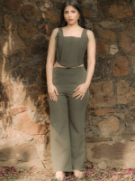 Moss Green Corset Pant Co-ord Set