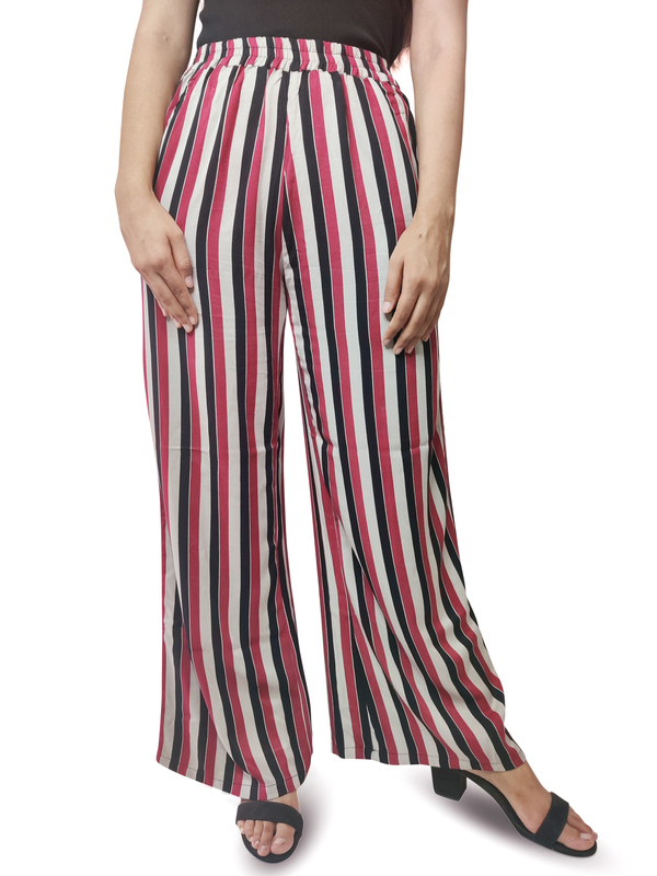 Striped flowing linen blend trousers with elasticated waistband - Women's  fashion | Stradivarius United States