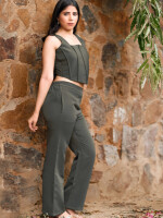 Moss Green Corset Pant Co-ord Set