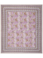 Pink & Lavender Jaipuri Print Cotton king 90 by 108 Floral Bedsheet with two big size pillow cover BS-20