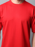 Red Cotton oversized men's T-shirt