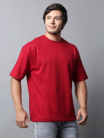 Mehroon oversized Cotton T-shirt for men's