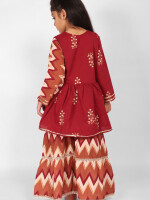 Pure Cotton Ethnic wear - Angrakha Kurta with Sharara for Girls