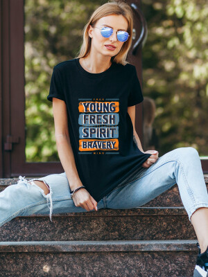Dazzling Deer's Women's Round Neck Cotton T-shirt is crafted from 100% ring spun cotton, offering 180 GSM and guaranteed color fastness