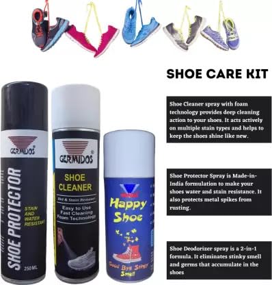 Germidos Shoe care Kit - Cleaner, Protector & Deodorizer for Sneakers  Cleaner