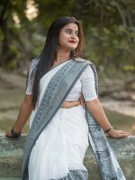 Jacquard border, Pure cotton handloom saree