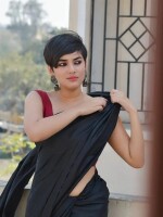 Black Mul Cotton Saree