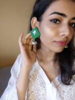 Rainvas Green and silver oxidized jhumka earrings