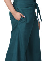 Green flared bottom palazzo pants for women