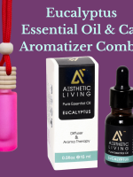 Aesthetic Living Car Aromatizer/ Diffuser Bottle with Essential Oil(Neon Tube shape-6ml + Eucalyptus Essential oil 15ml)