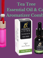 Aesthetic Living Car Aromatizer/ Diffuser Bottle with Essential Oil(Neon Tube shape- 6ml + Tea Tree Essential oil 15ml)