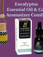 Aesthetic Living Car Aromatizer/Diffuser Bottle with Essential Oil(Studded bottle -12ml, essential oil-15ml)