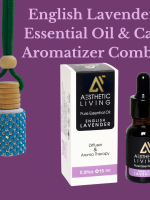 Aesthetic Living Car Aromatizer/Diffuser Bottle with Essential Oil(Studded bottle -12ml, essential oil-15ml)