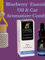 Aesthetic Living Car Aromatizer/Diffuser Bottle with Essential Oil(Studded bottle -12ml, essential oil-15ml)