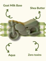 Bike shaped kids soap bar with goat milk & shea butter