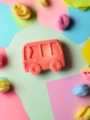 Joy ride kids bus shaped soap with goat milk & shea butter gentle care for little ones