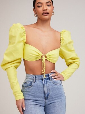 Butterfly , yellow Stylish Crop Top, Top wear, Crop tops, Yellow tops