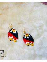 Terracotta Necklace & Earrings (Red & Black)