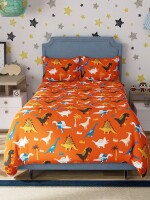 Single,queen size, Swaas Jurassic Park 100% Cotton Antimicrobial Kids Bed sheet Set