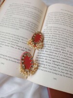 Rainvas Red beaded tiny studs earrings