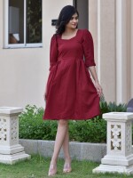 CHERRY SEMI-FORMAL CIRCULAR DRESS