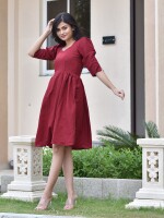 CHERRY SEMI-FORMAL CIRCULAR DRESS