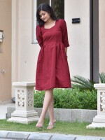 CHERRY SEMI-FORMAL CIRCULAR DRESS