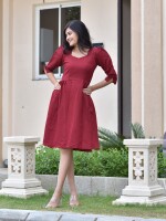 CHERRY SEMI-FORMAL CIRCULAR DRESS