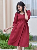 CHERRY SEMI-FORMAL CIRCULAR DRESS