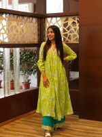 Stylish and elegant, Green Gota Patti Kurta Set