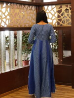 Ethnic Style, Blue Leheriya Kurta Set
