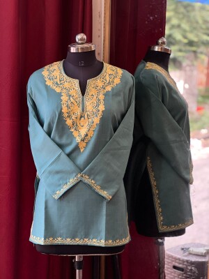 Kashmiri embroidered beautiful cotton kurta for women
