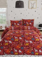 Single, Queen size, Swaas Forest Friends 100% Cotton Antimicrobial Kids Bed sheet Set