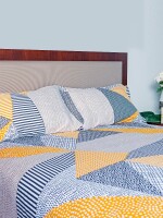 Single,king size, queen size,Antimicrobial 100% Cotton Mix Geo Pattern Bed Sheet Set