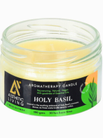 Aesthetic Living 3 wick Soy Wax Holy Basil Candle,a green alternative to paraffin wax.