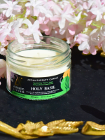 Aesthetic Living 3 wick Soy Wax Holy Basil Candle,a green alternative to paraffin wax.