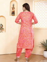 Traditional look 100%  Cotton with gorgeous embroidery Salwar Suit Set with Dupatta in Cotton (Multi)-KR-21